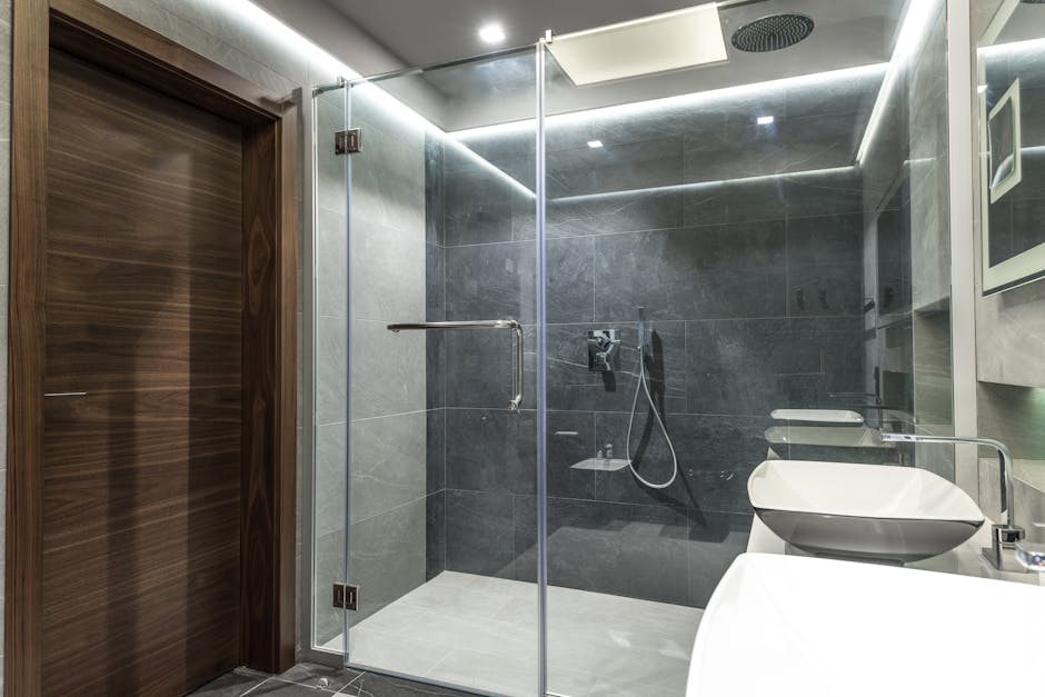 Beautiful glass walk in shower installation